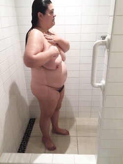 BBW Wife Sal In The Shower - Do you want wash me clean?
